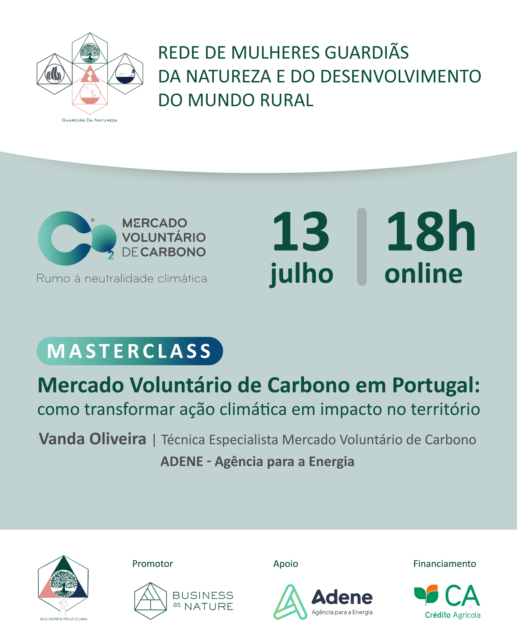 MASTERCLASS “Mercado Voluntário de Carbono em Portugal: como transformar ação climática em impacto no território” | 13 de julho | 18h00